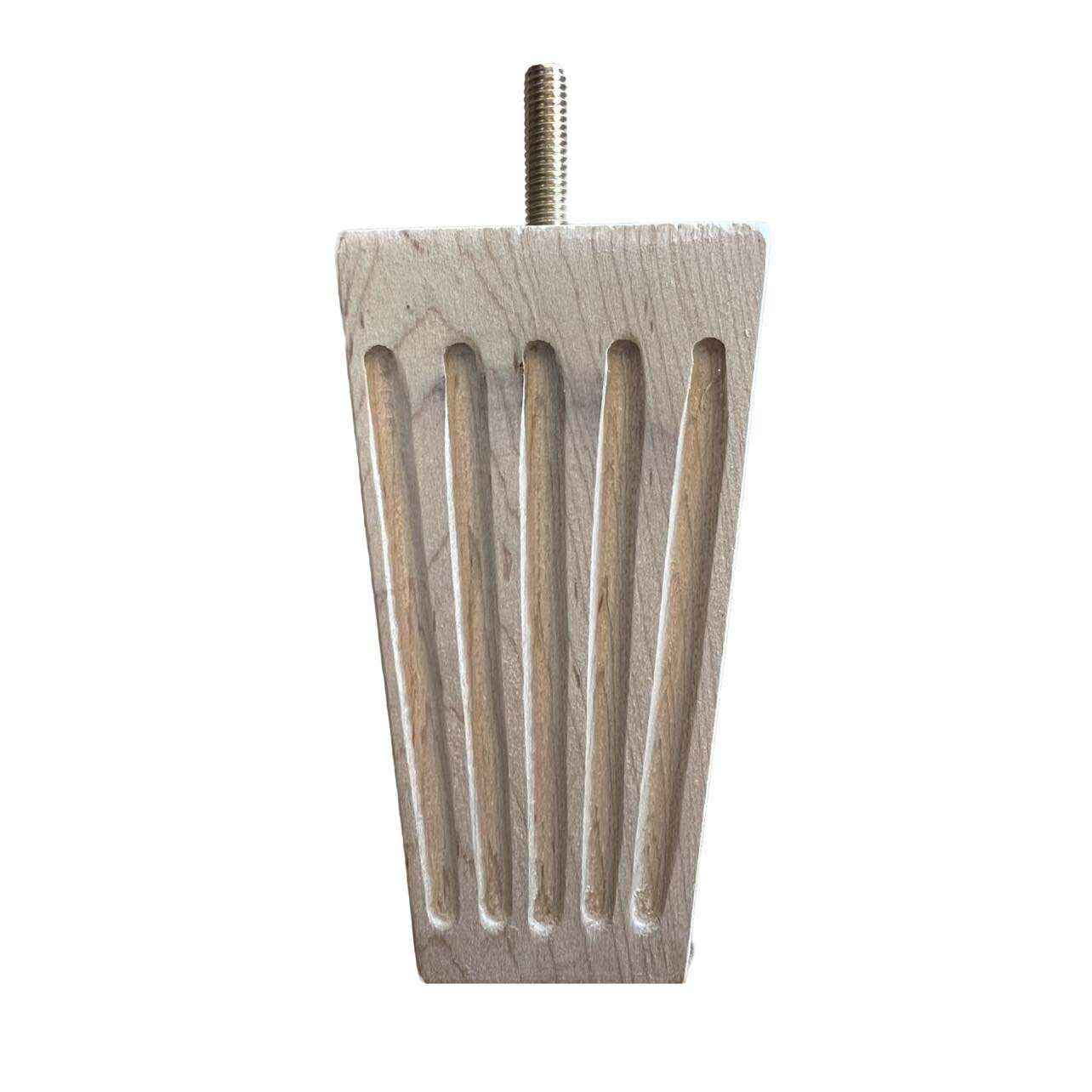 Fluted Unfinished Sofa Leg with a 5/16 Inch Hanger Bolt for DIY projects or replacement furniture parts