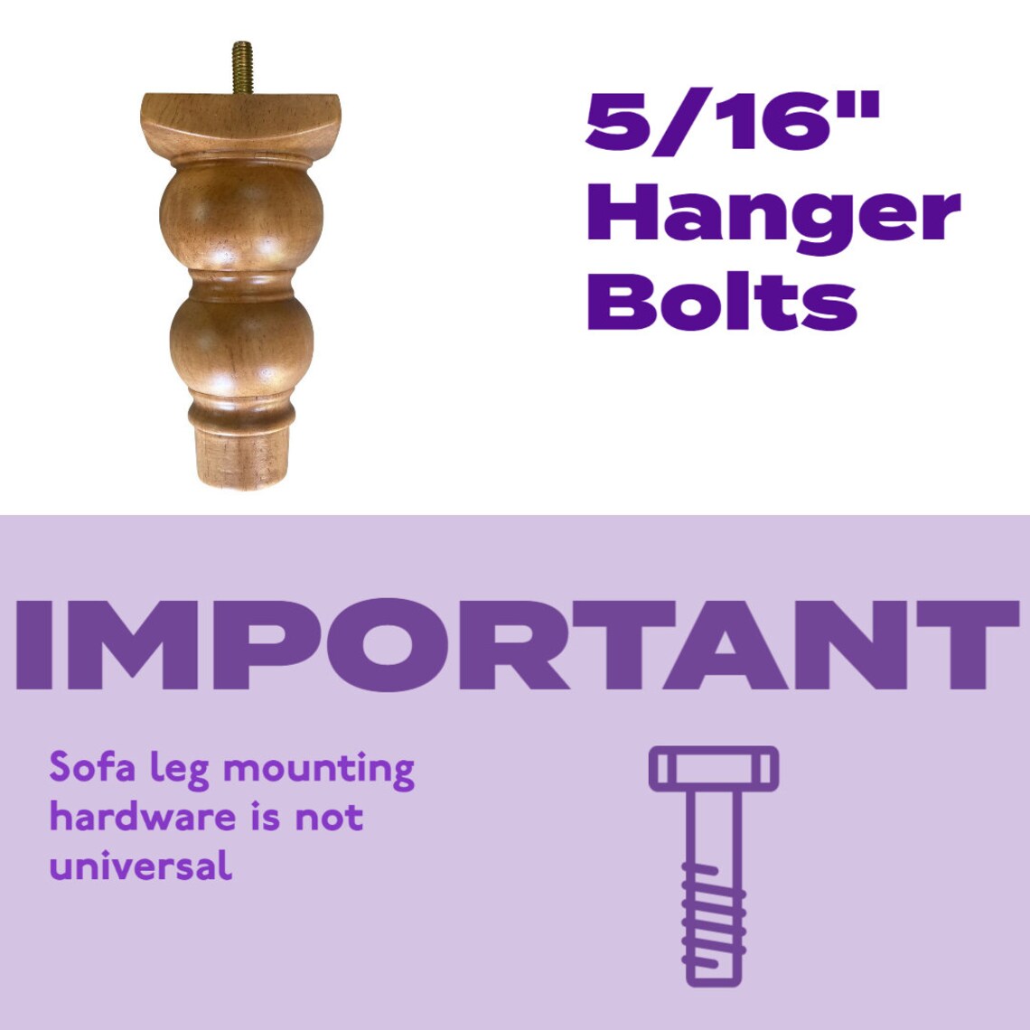 5" Wood Sofa Legs, Light Color, Furniture and Upholstery Manufacturing or DIY, Set of 4 (Q37)