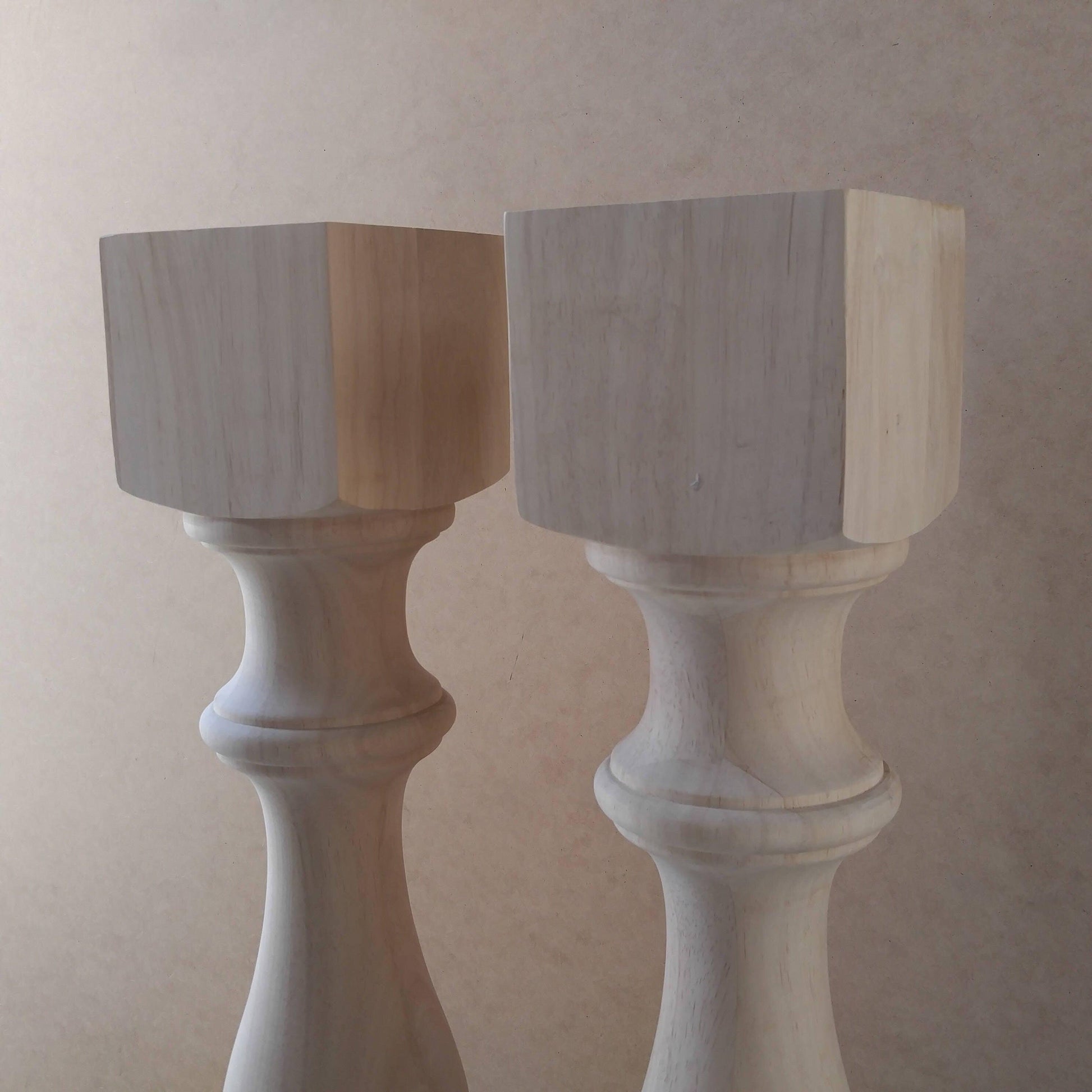 PAIR Unfinished Monastery Console Table Legs- Set of 2 Turned Posts - Design59