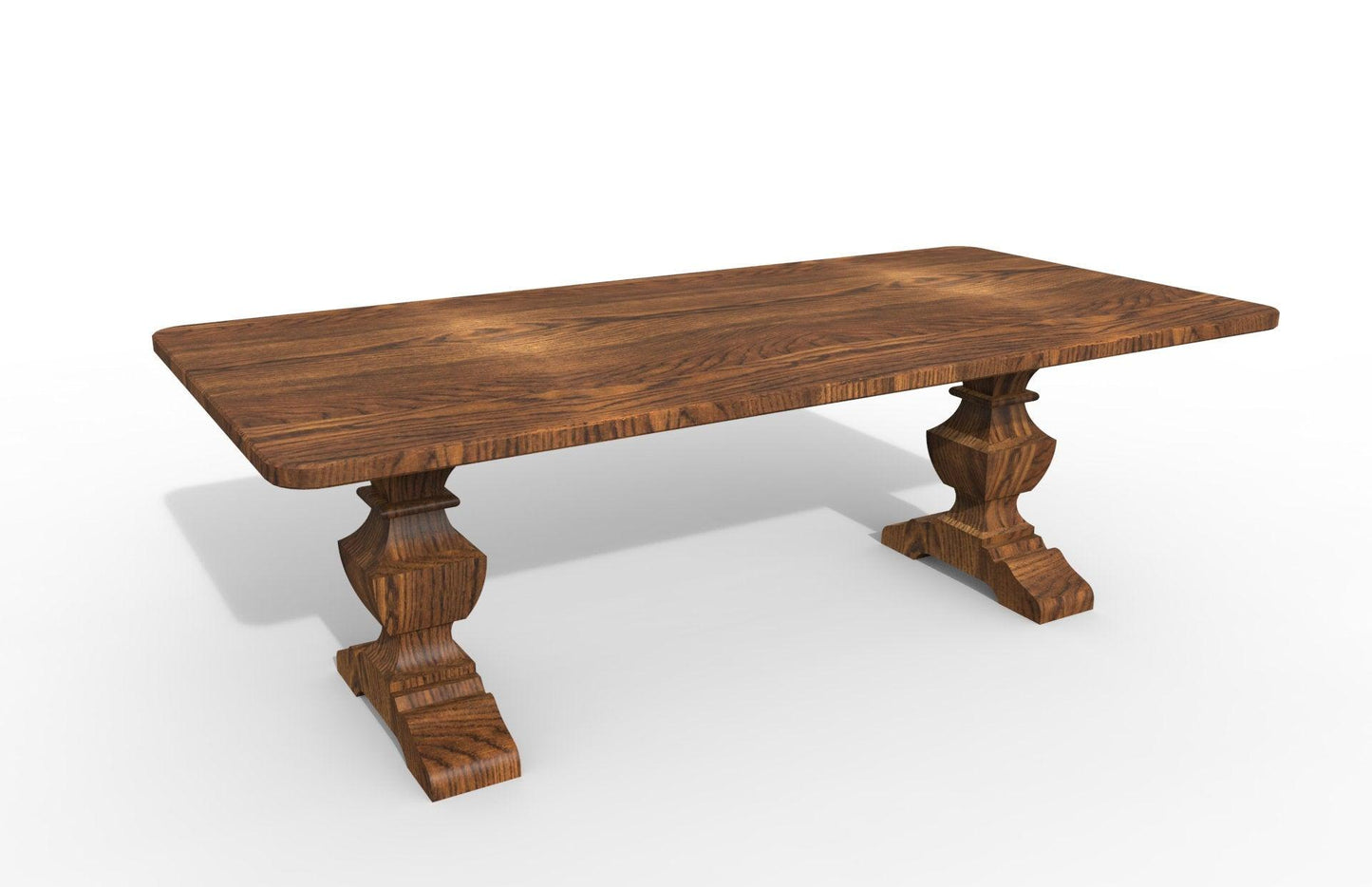 Trestle Table Pedestal Base- SINGLE- Unfinished Hardwood - Design 59 (P02) - Design59