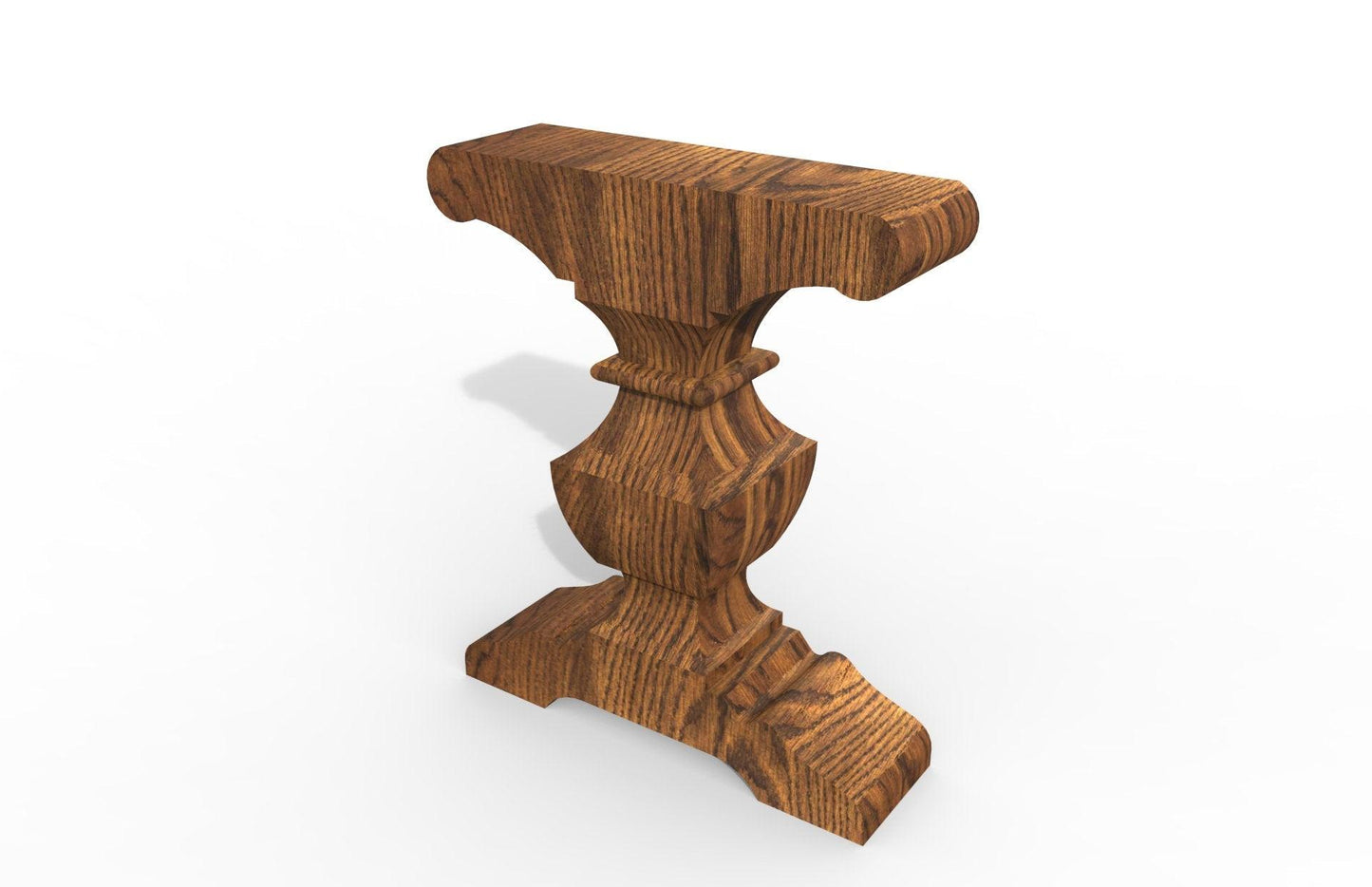 Trestle Table Pedestal Base- SINGLE- Unfinished Hardwood - Design 59 (P02) - Design59