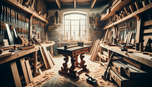 Antique table leg restoration guide showing woodworking tools and furniture repair tips