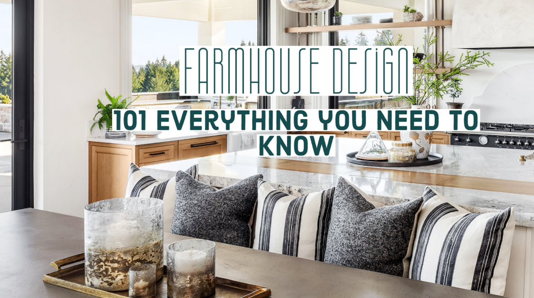 Farmhouse furniture design guide showing materials, scale, room fit, and rustic table styling