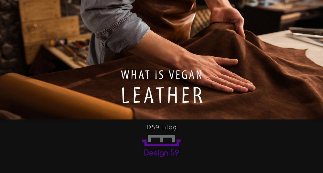 Vegan leather upholstery guide image showing faux leather material for furniture, cushions, and interior design projects