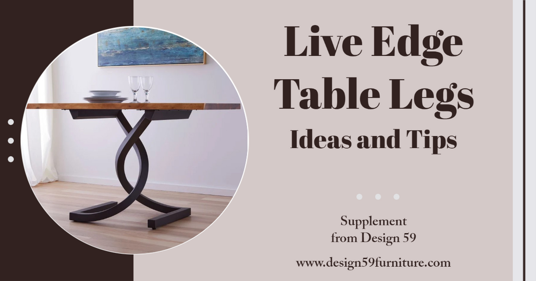 Live edge table leg ideas guide showing black metal dining table legs and base options