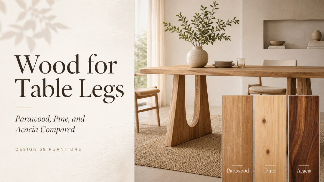 Compare the differences between pine and parawood for table legs