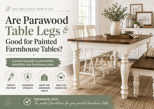 Are parawood table legs good for painted farmhouse tables guide showing painted white farmhouse table legs and stained wood tabletop