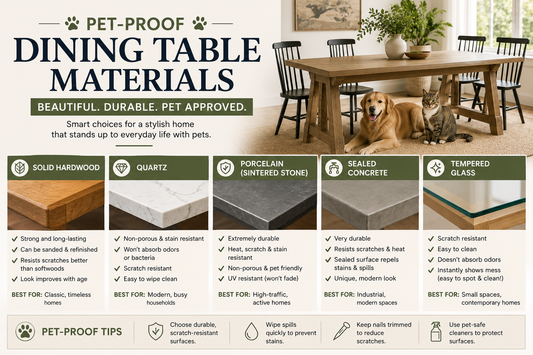 Pet-Proof Dining Tables: Materials and Builds That Survive Dogs and Cats