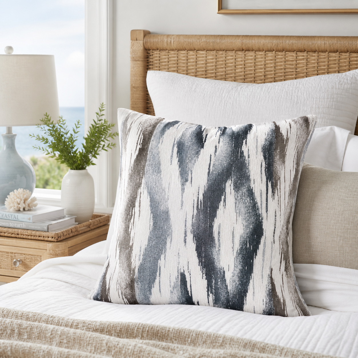 Coastal Abstract Throw Pillow Covers Set of 2 22 Inch