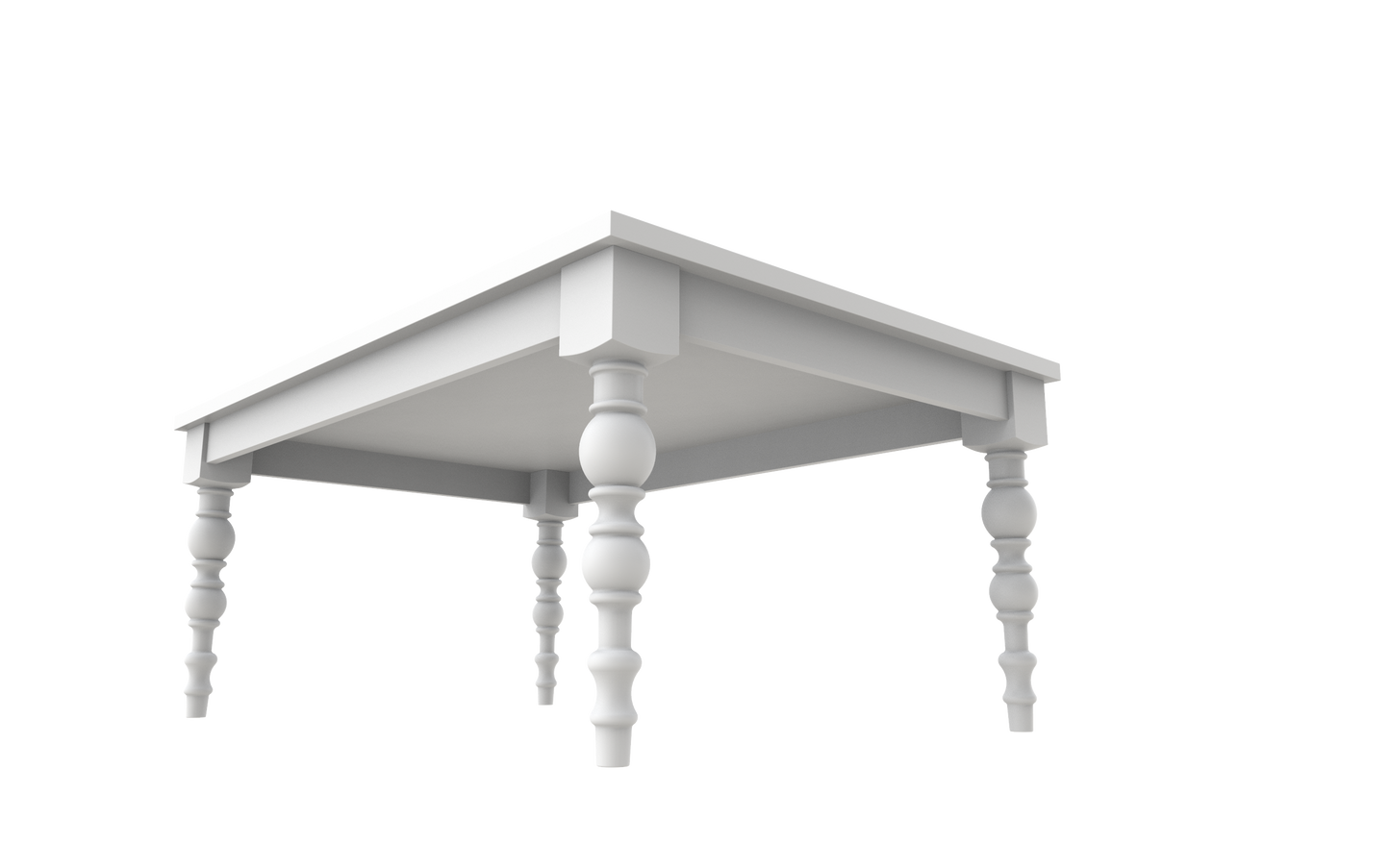 Modern Unfinished Hardwood Farmhouse Dining Table Legs, Set of 4, Turned Legs, Design 59 (F3-RW)