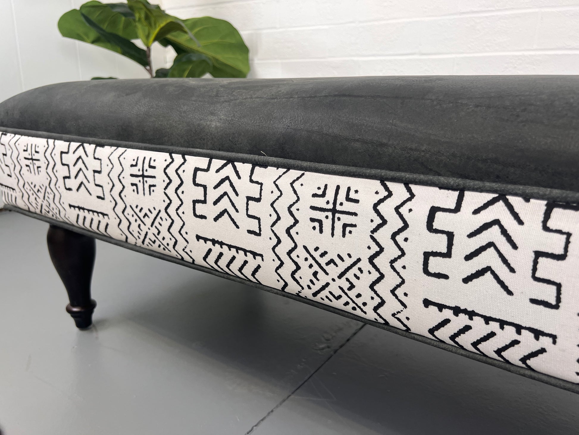 Bohemian Leather Ottoman