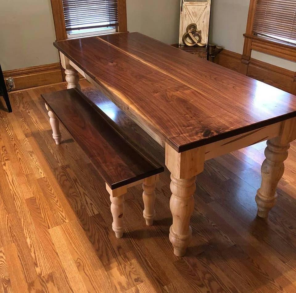 Unfinished wood table legs, chunky farmhouse style set of 4