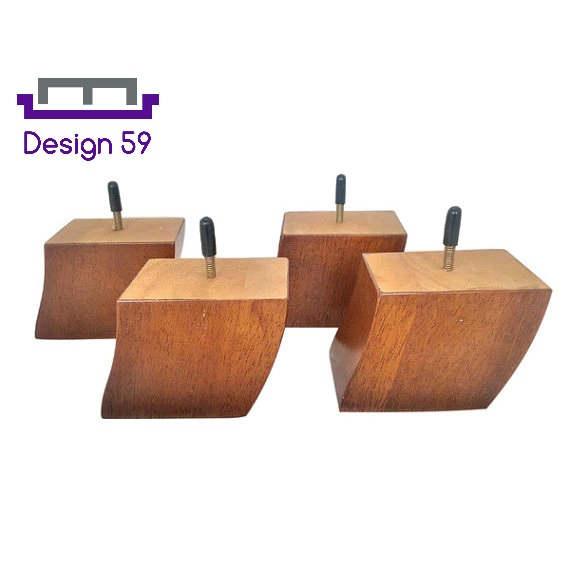 3.5 Inch by 4 Inch Tapered Sofa Legs- Oak FInish- Design 59 - Design59