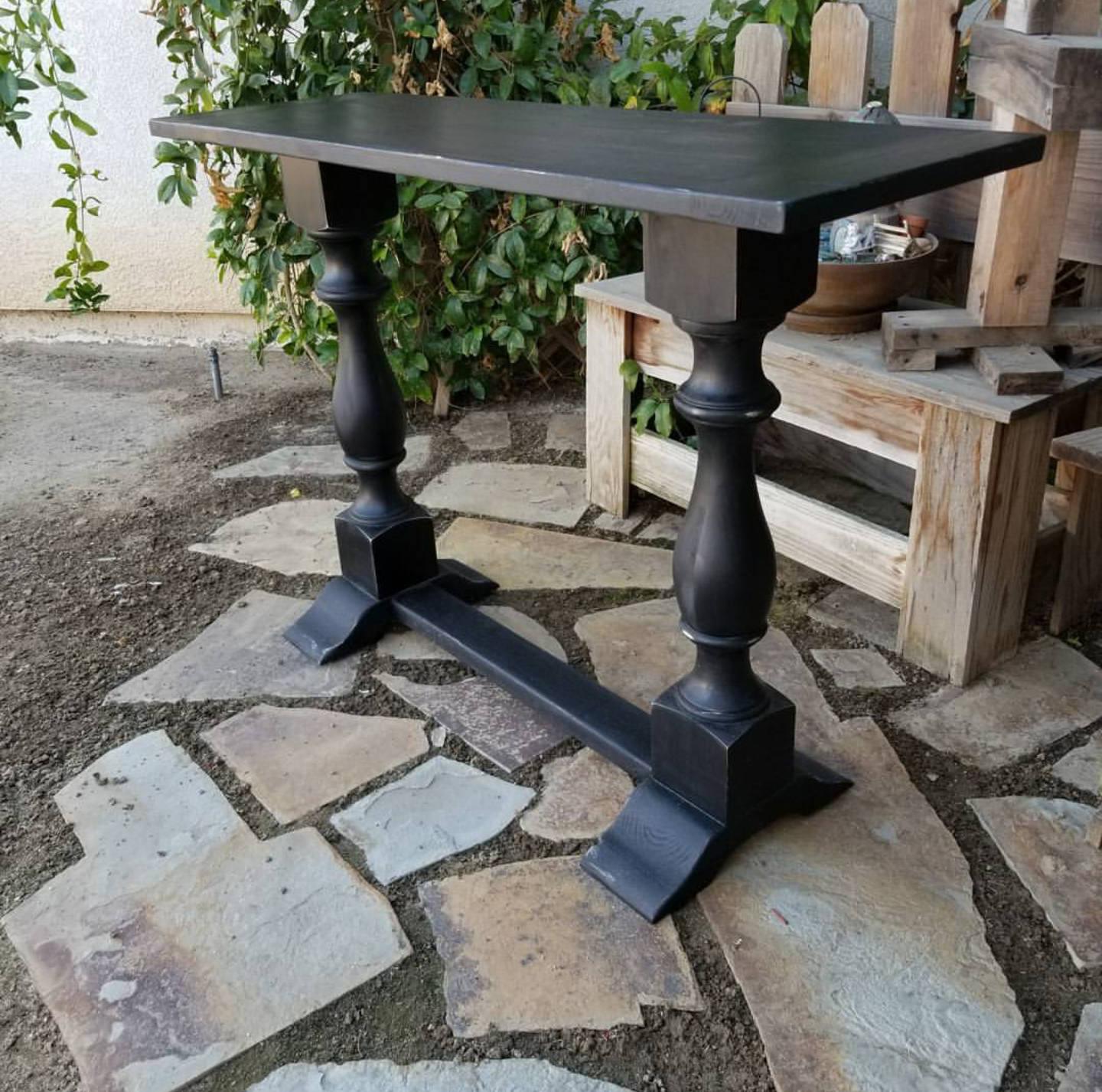 PAIR Unfinished Monastery Console Table Legs- Set of 2 Turned Posts - Design59