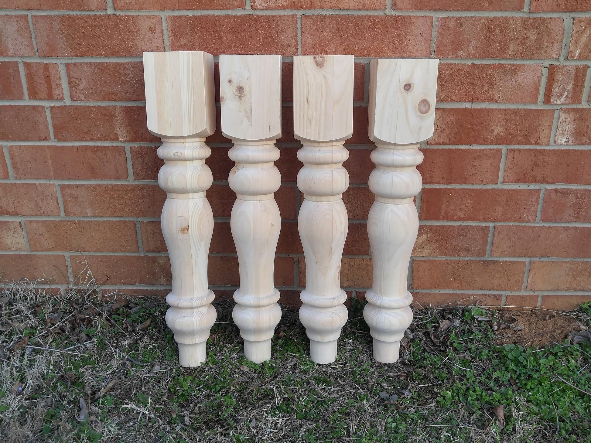 Unfinished PINE Farmhouse Table Legs, Set of 4 - Design59