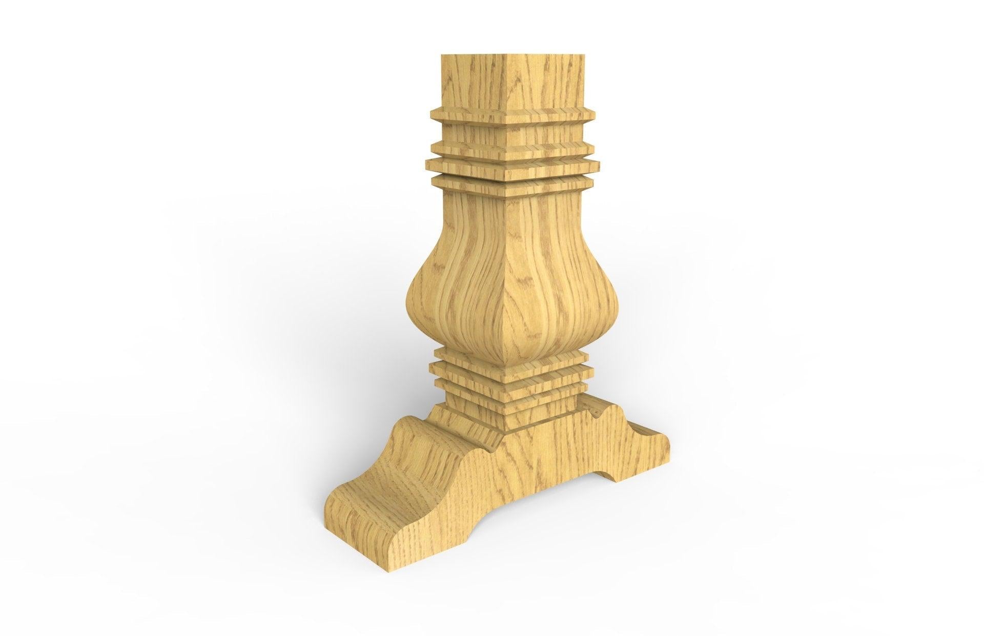 Trestle Table Base- Single Hardwood Pedestal- Design 59 (P01) - Design59