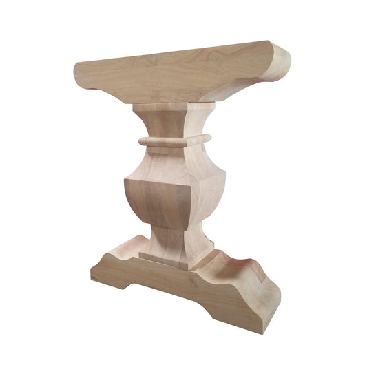 Trestle Table Pedestal Base- SINGLE- Unfinished Hardwood - Design 59 (P02) - Design59