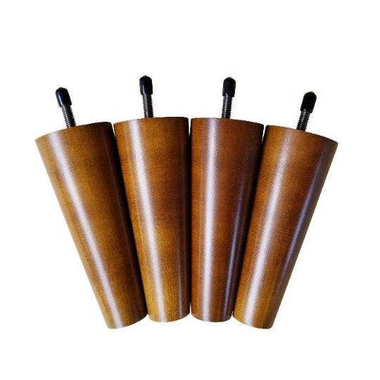 6" Mid Century Modern Sofa Legs- Retro Walnut Finish, Set of 4 - Design59